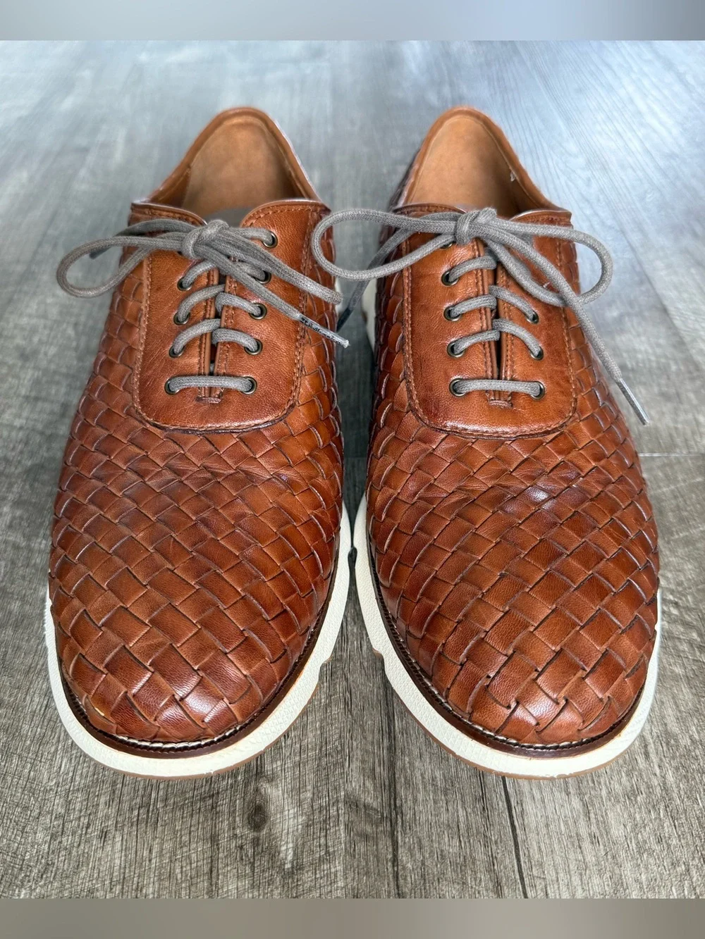 COLE HAAN Woven Brown Leather 4.ZERØGRAND Oxford‎ Sneakers 12M